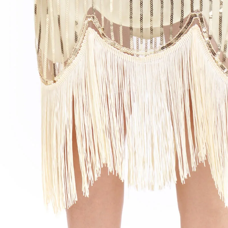 A-Line Knee-Length 1920s Dress with Tassels