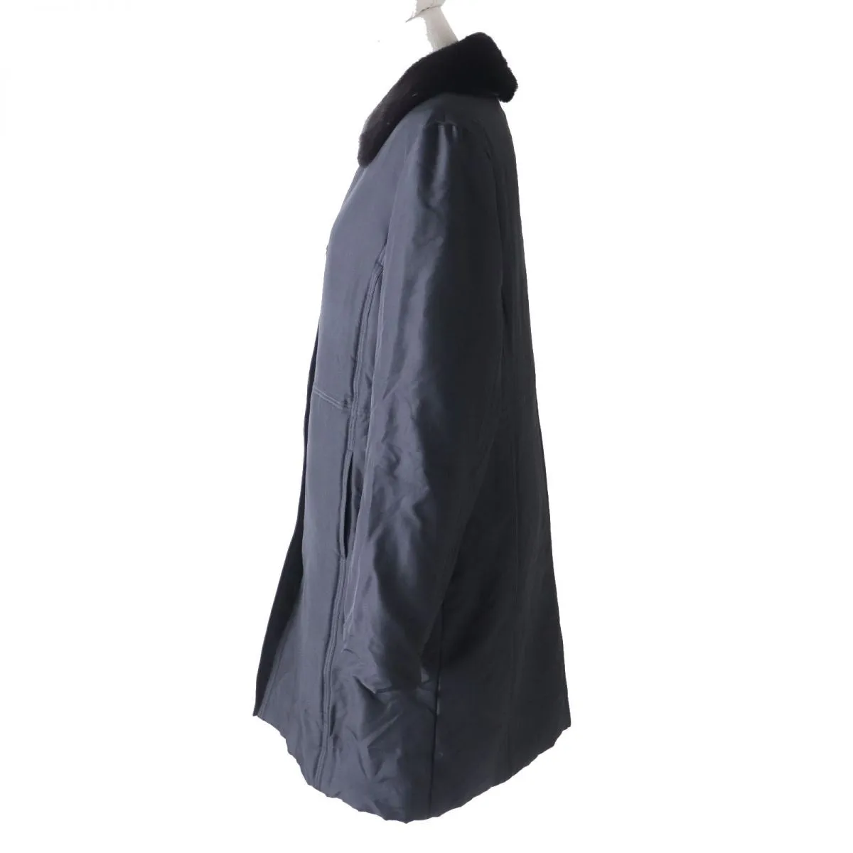 Aquascutum Women's Mink Collar Silk Coat