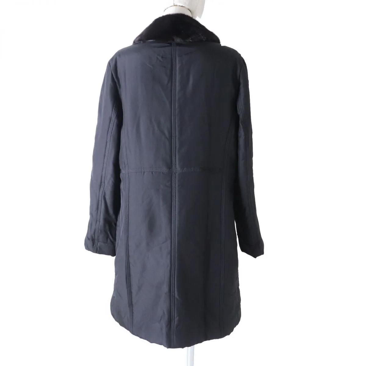 Aquascutum Women's Mink Collar Silk Coat