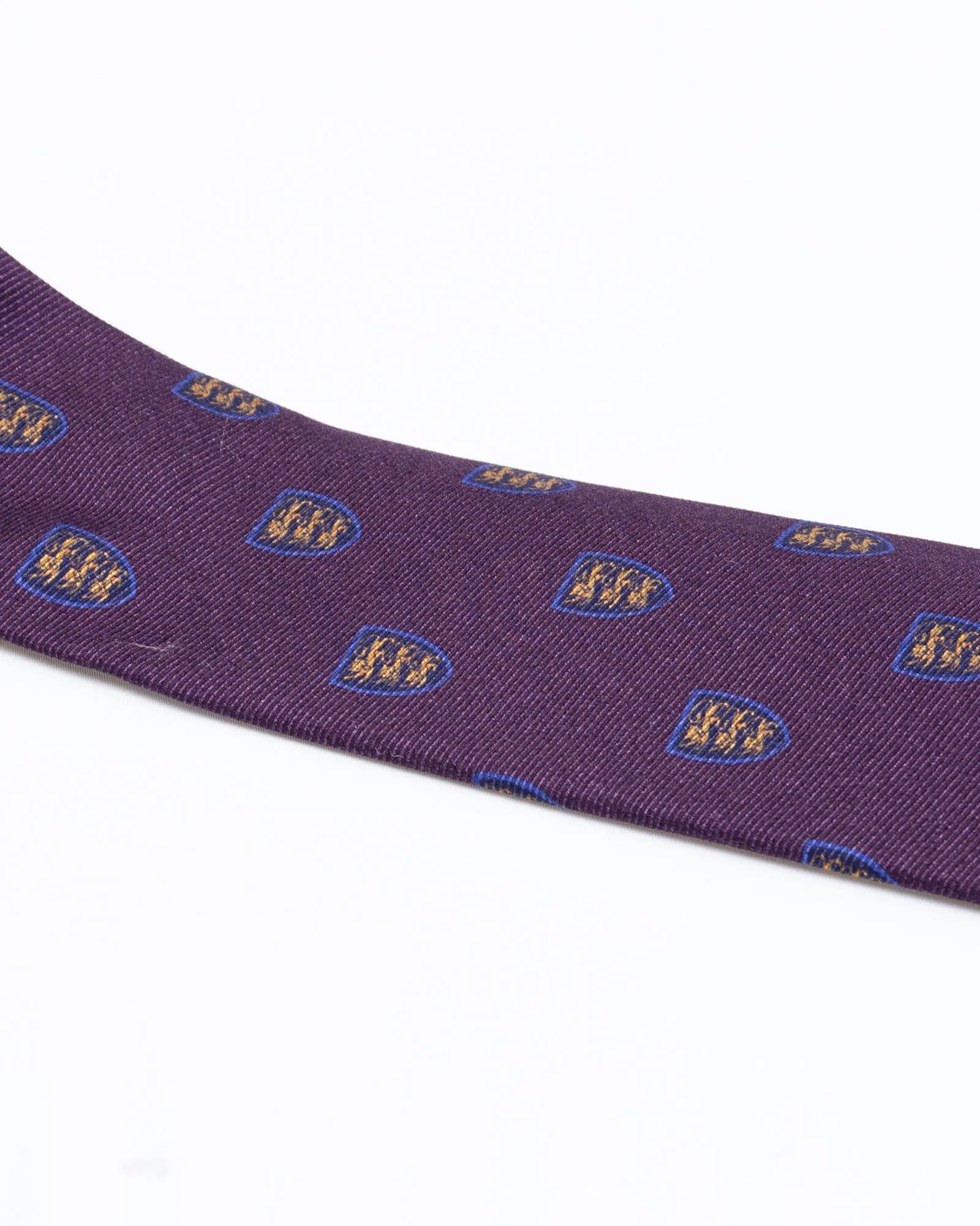 Aubergine Ground Coat of Arms Motif Necktie