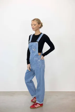 BIB DENIM OVERALL STRAIGHT LEG IN BLUE STONE BLEACHED