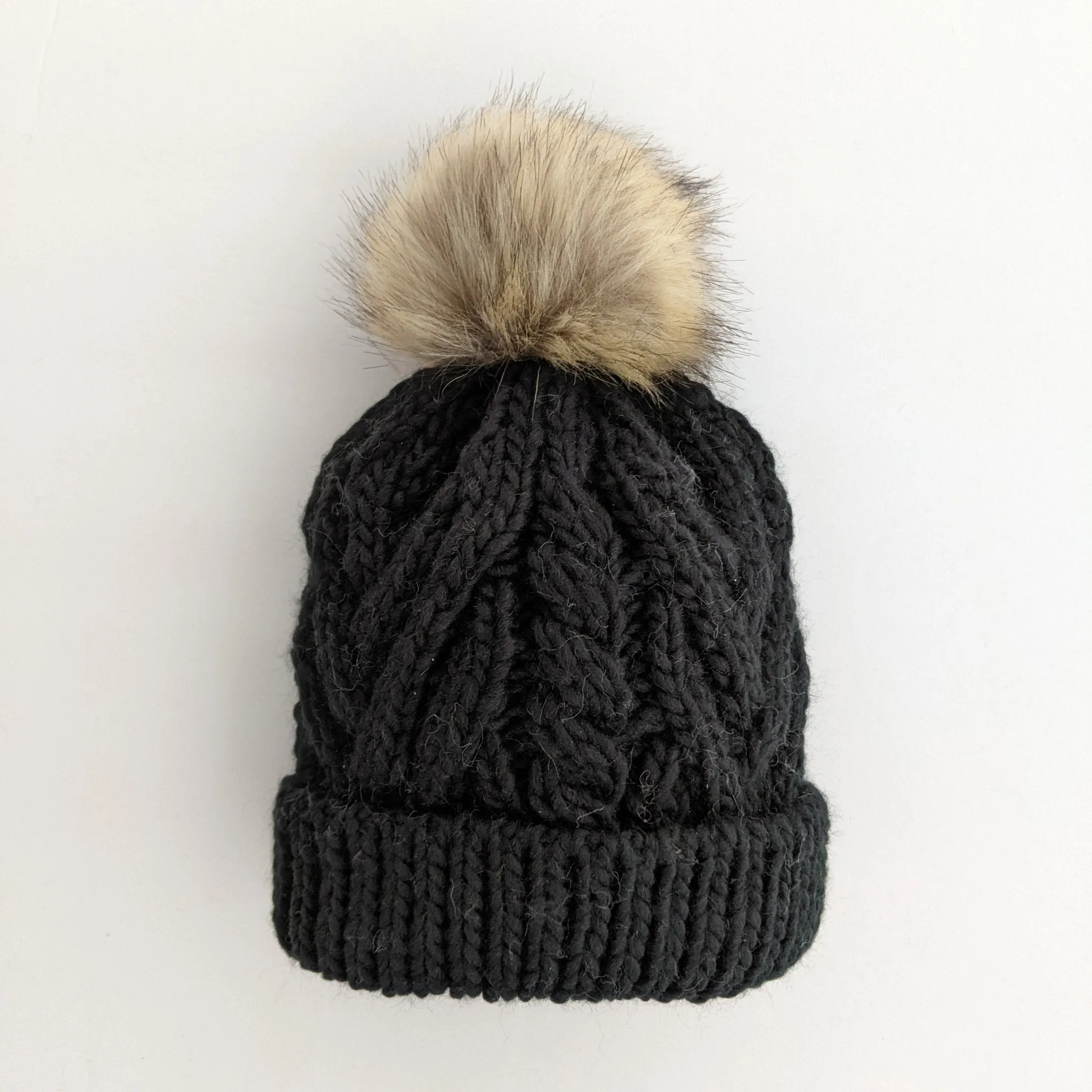 Black Pom Pom Beanie