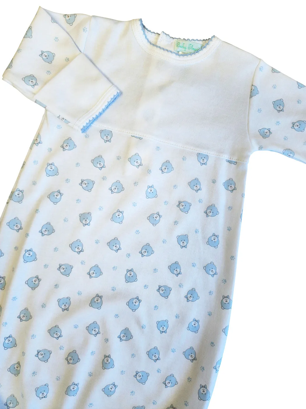 Blue Bears Print Baby Daygown