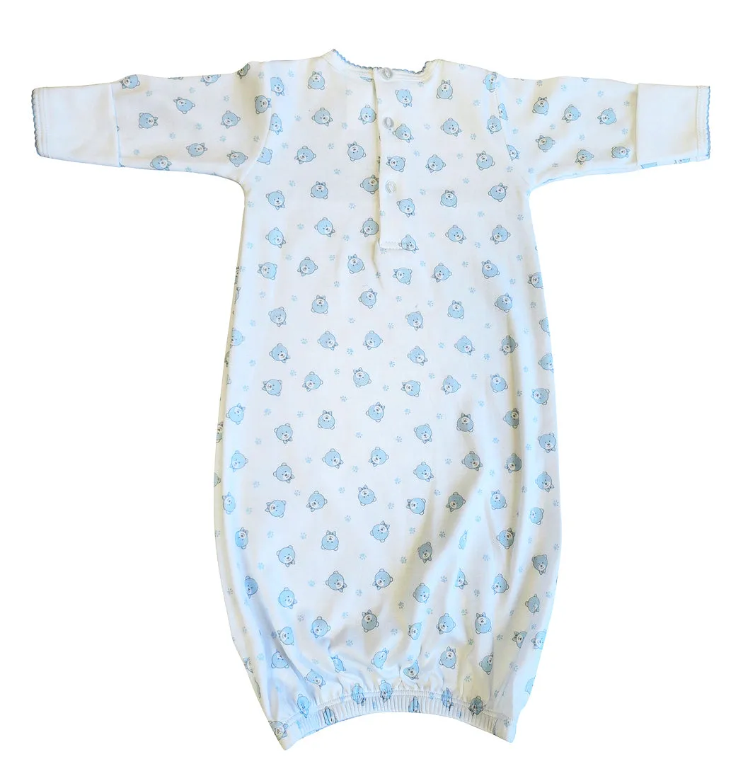 Blue Bears Print Baby Daygown