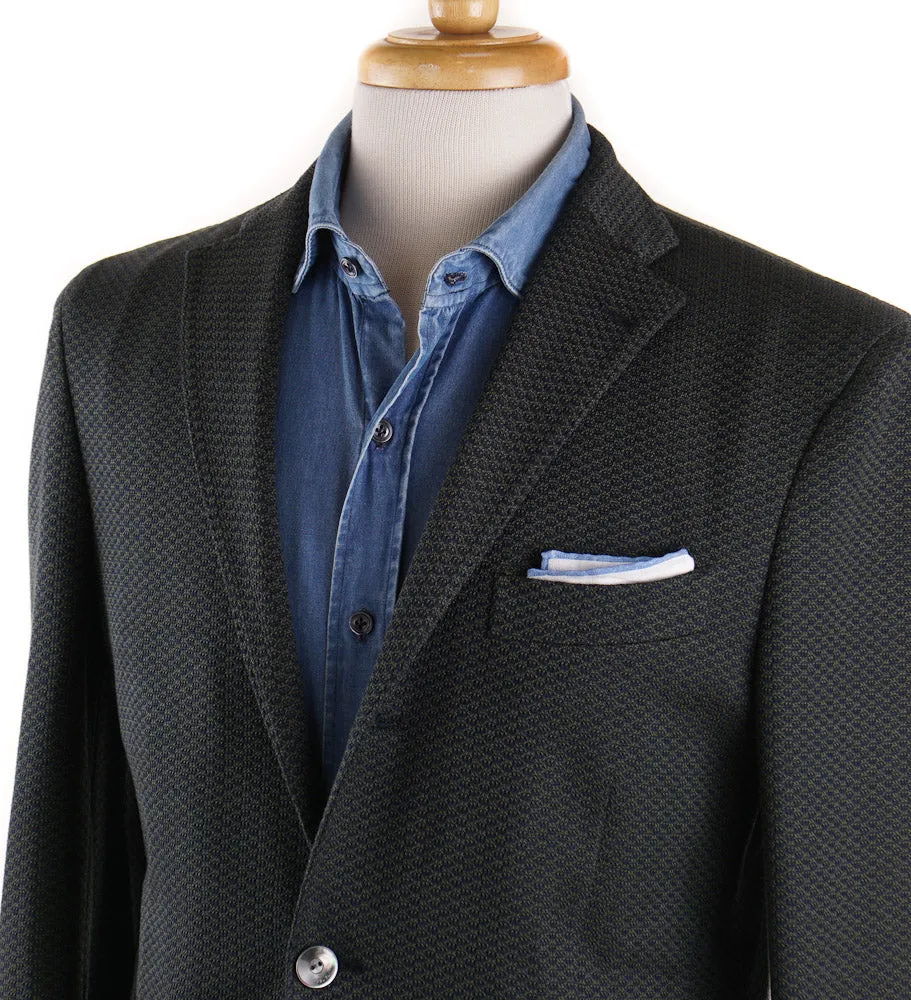 Boglioli Green and Navy Knit Cotton Sport Coat