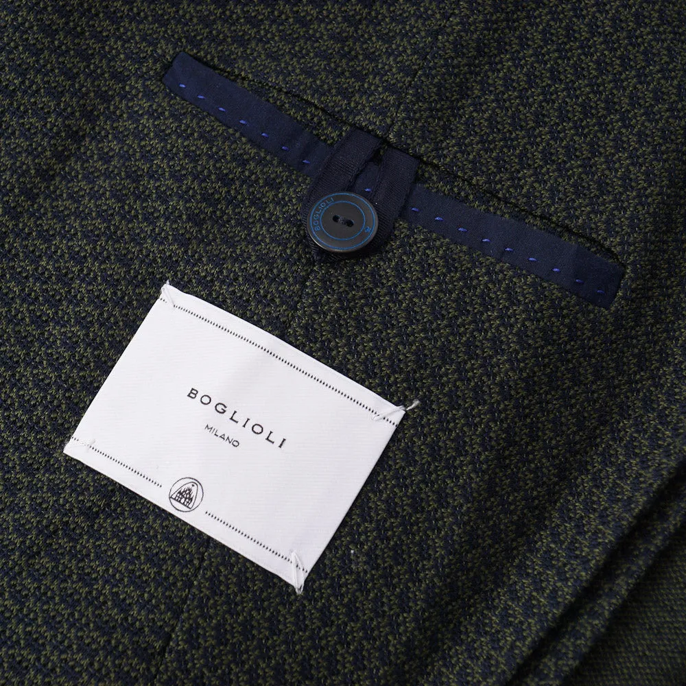 Boglioli Green and Navy Knit Cotton Sport Coat