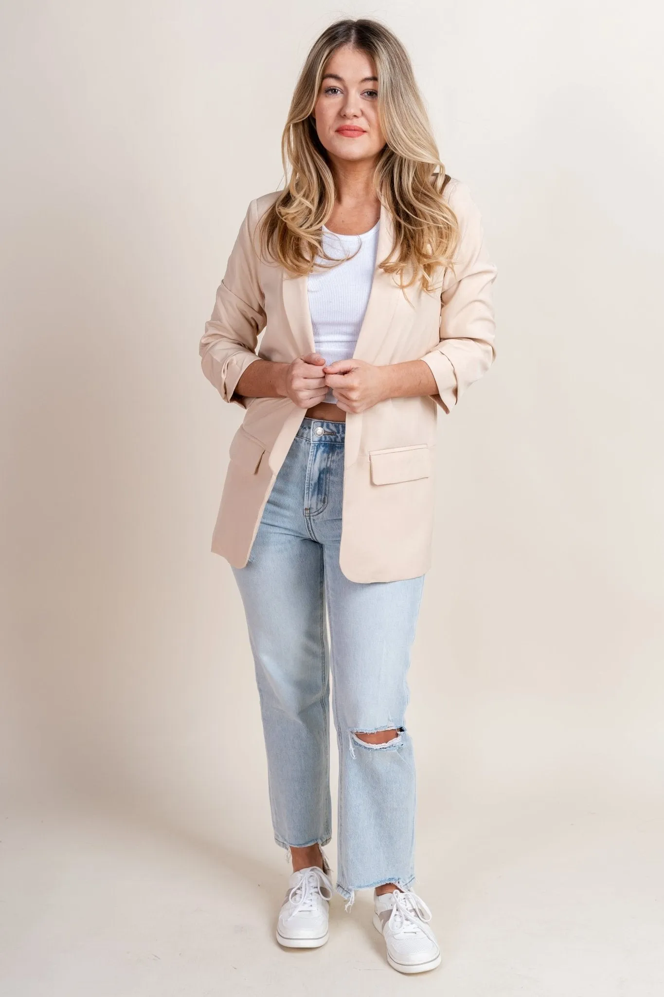 Boyfriend blazer almond