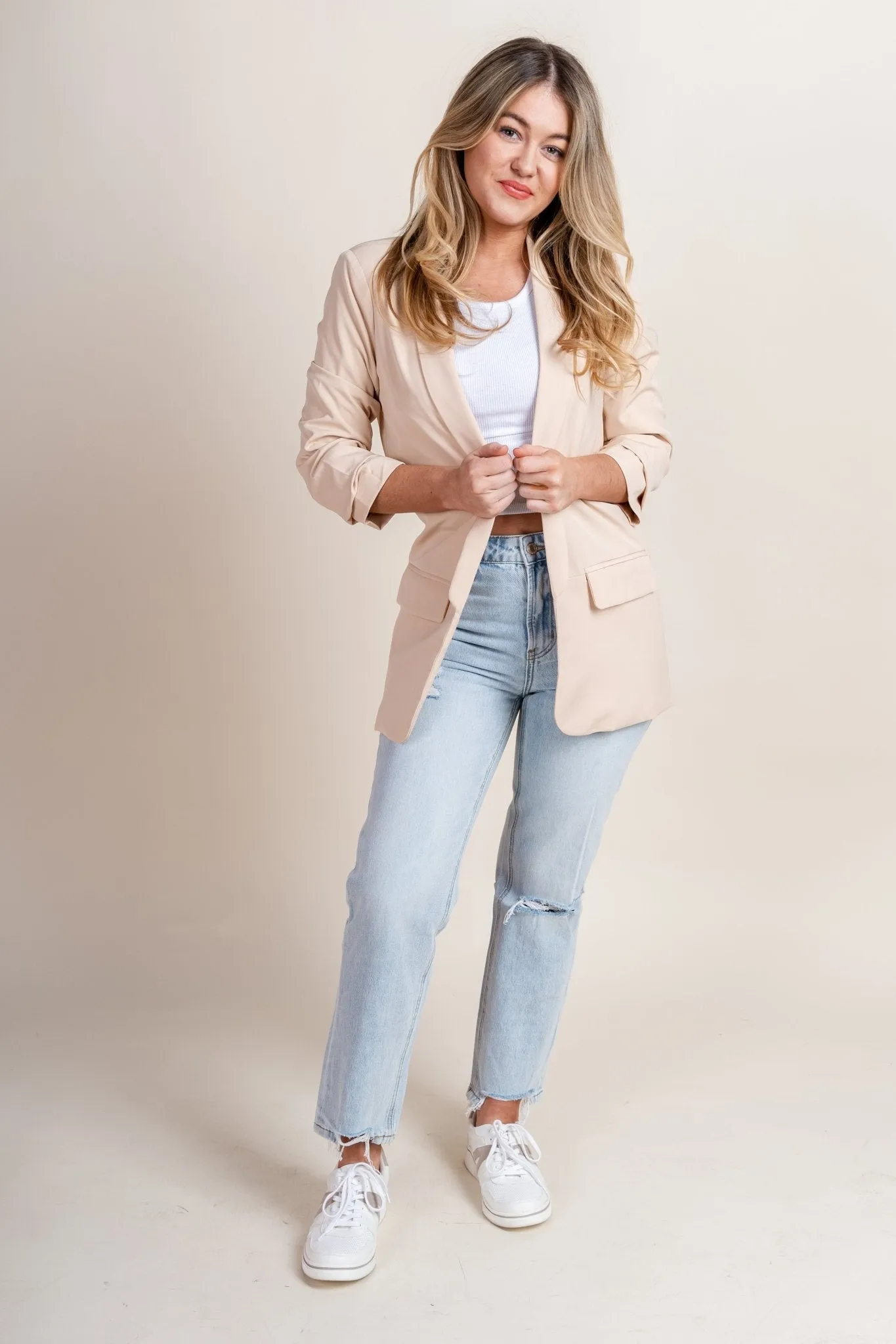 Boyfriend blazer almond