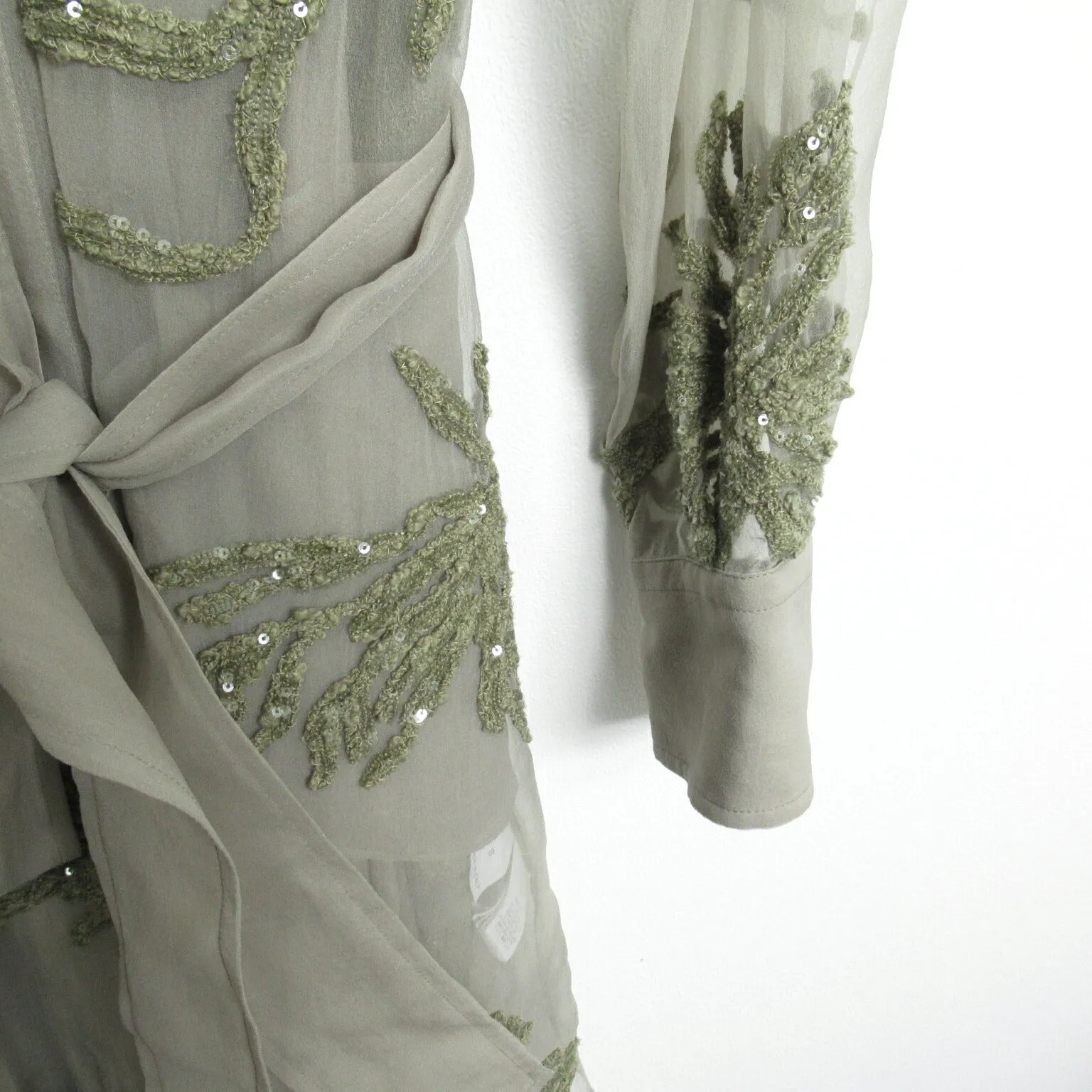 Brunello Cucinelli Silk Coat Dress Khaki