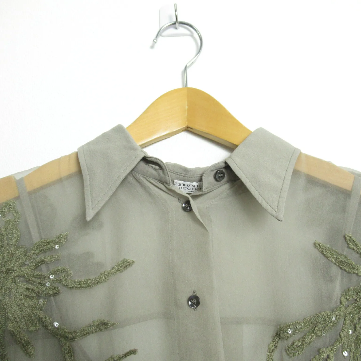 Brunello Cucinelli Silk Coat Dress Khaki