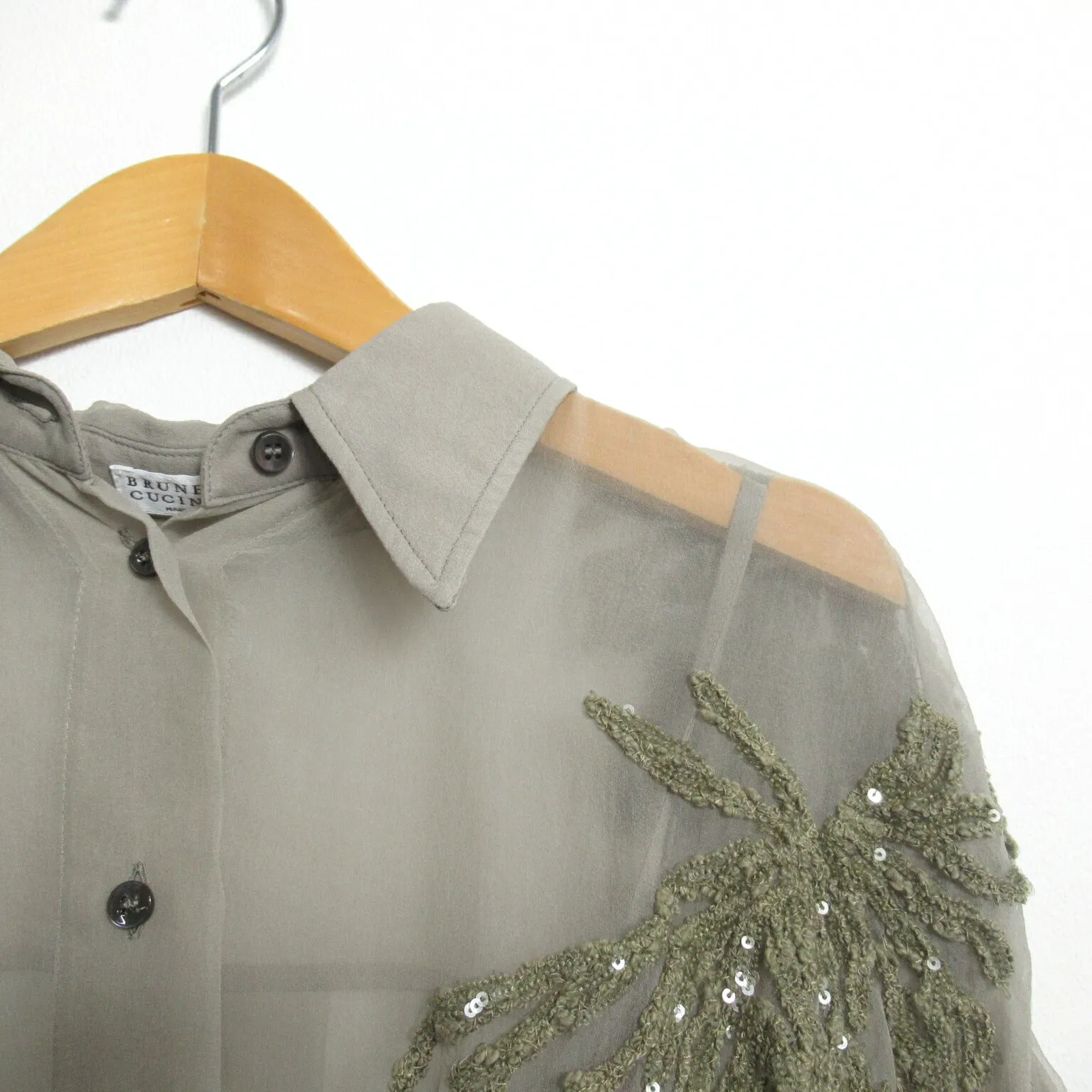 Brunello Cucinelli Silk Coat Dress Khaki