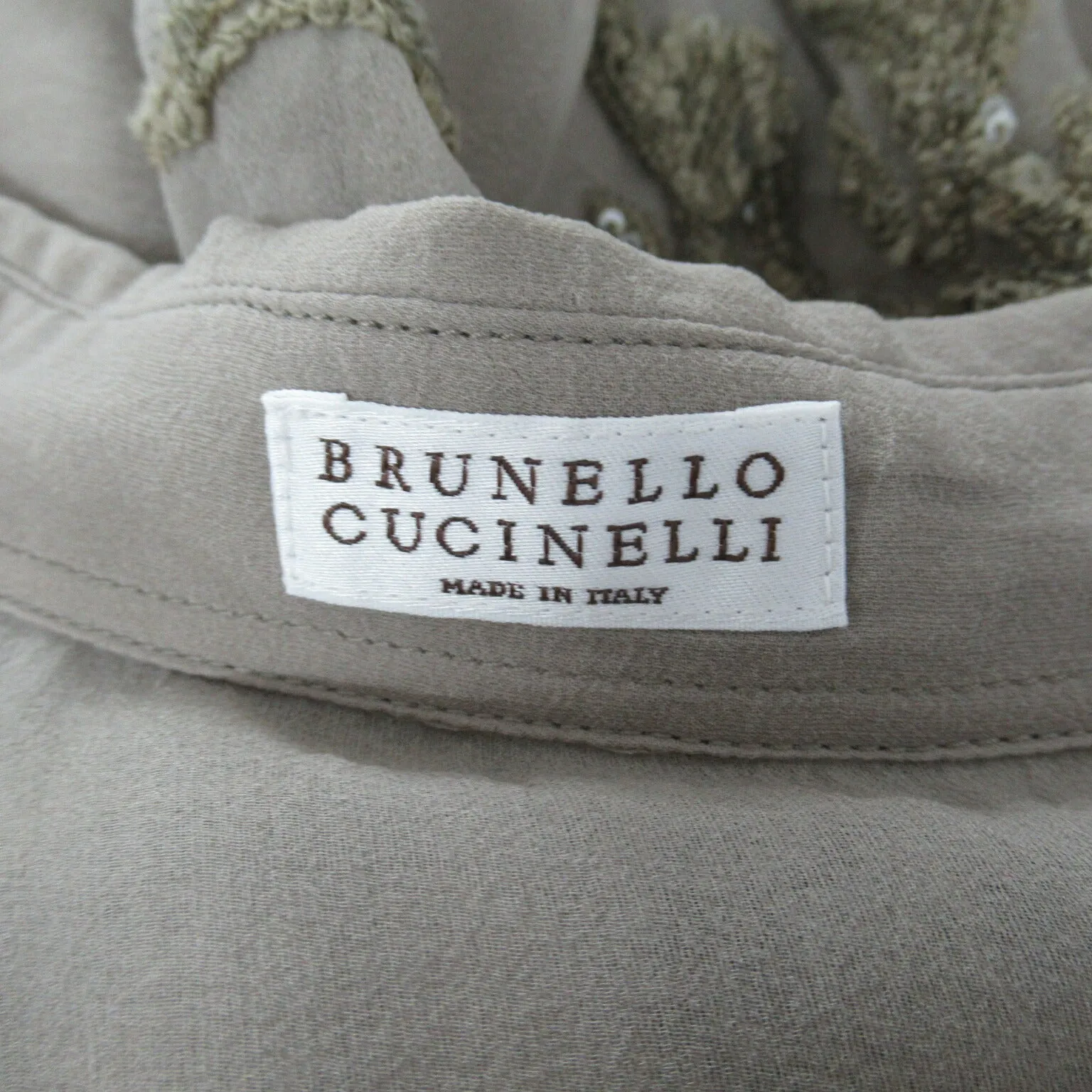 Brunello Cucinelli Silk Coat Dress Khaki