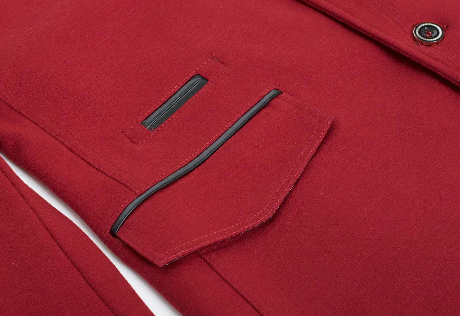 Burgundy Tunic Collar Blazer 1347