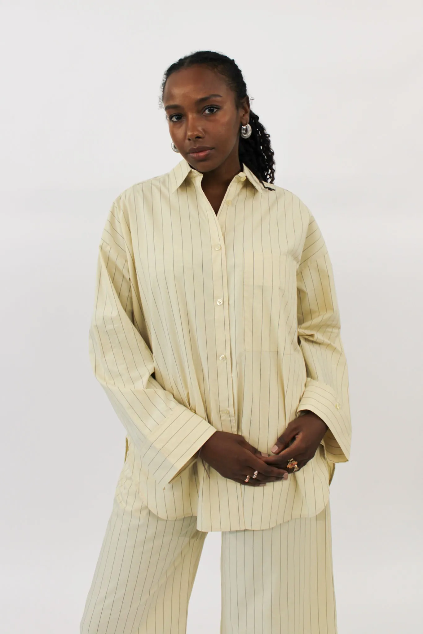 By Malene Birger - Derris Shirt: Cream Pinstripe