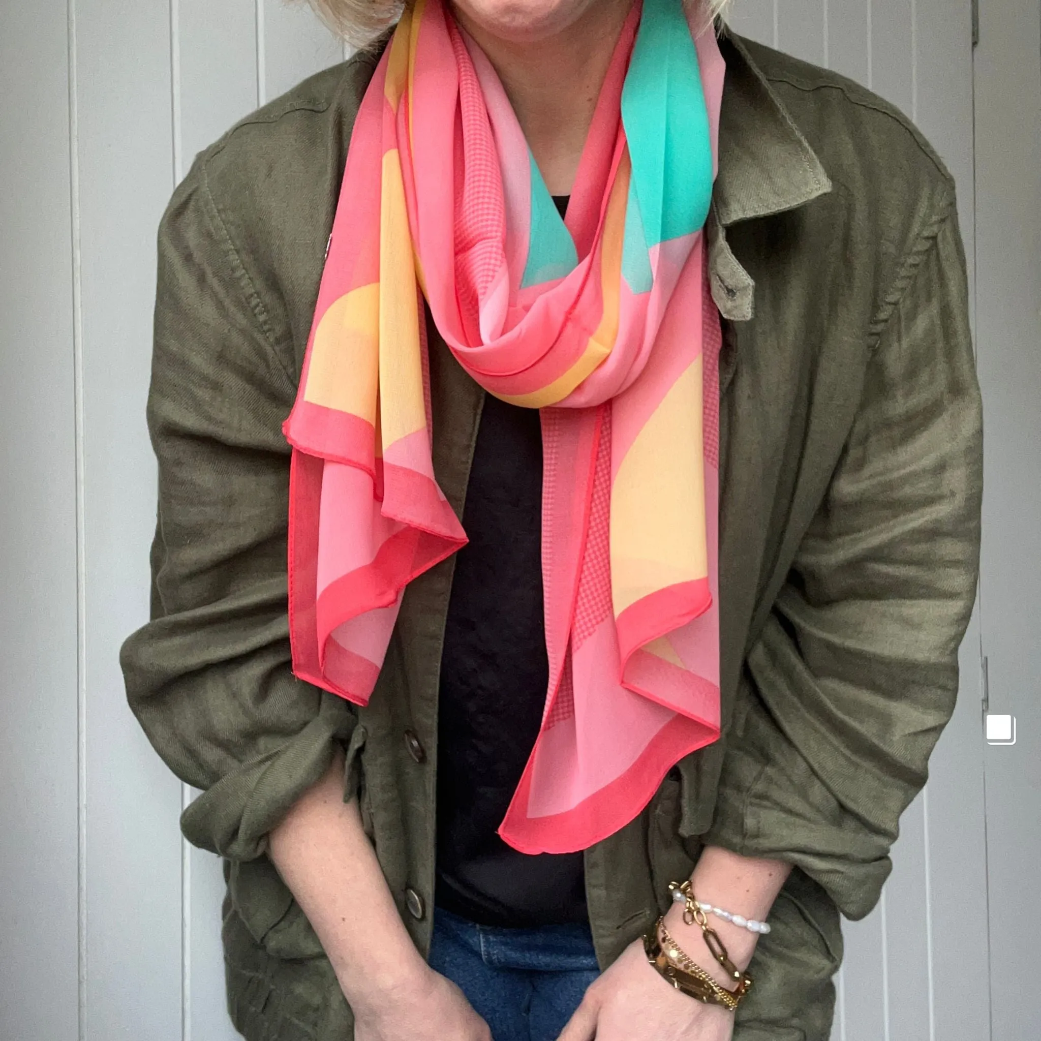 Chiffon Geo Print Scarves