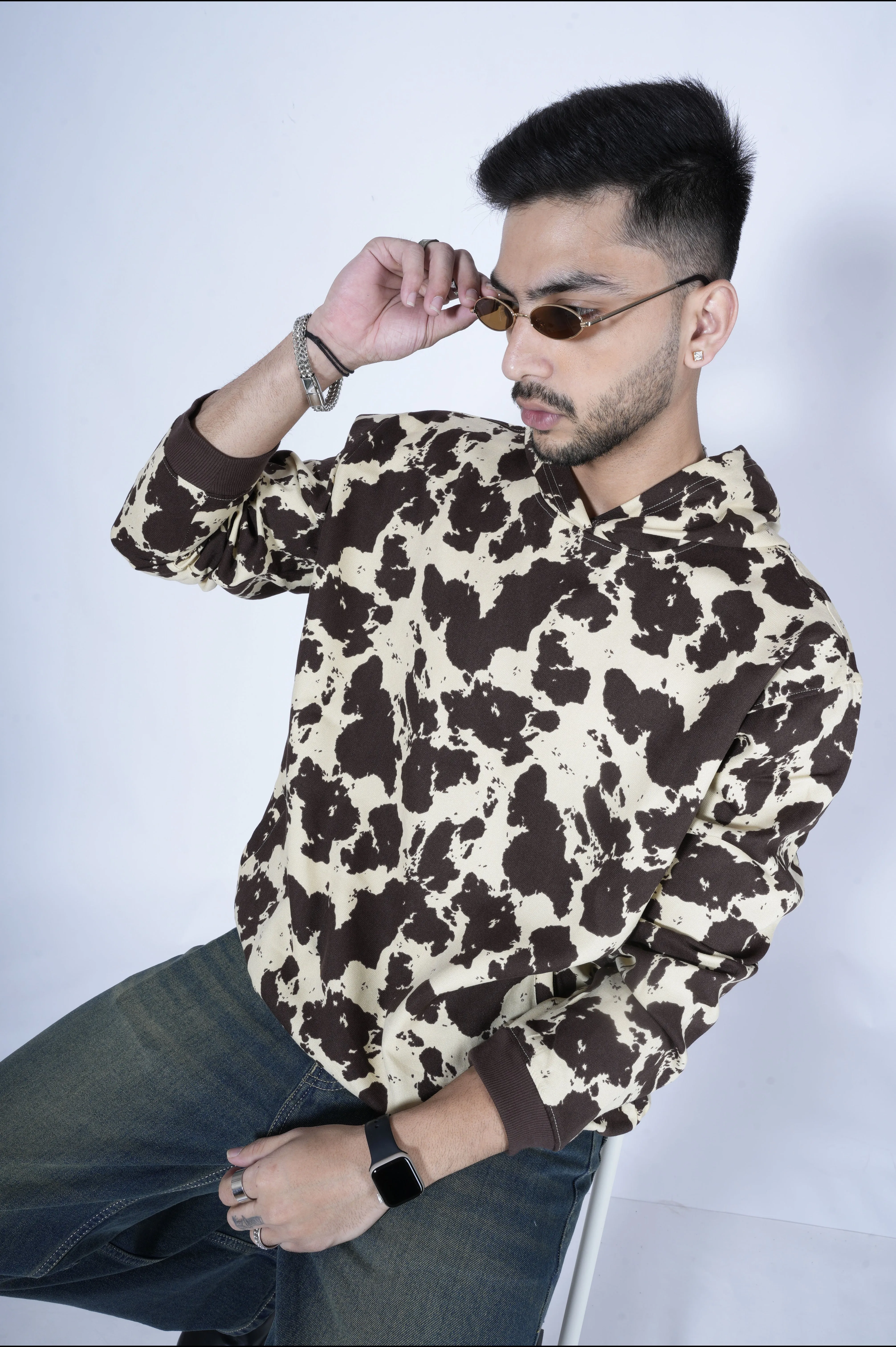 Cow Print Oversize Hoodie