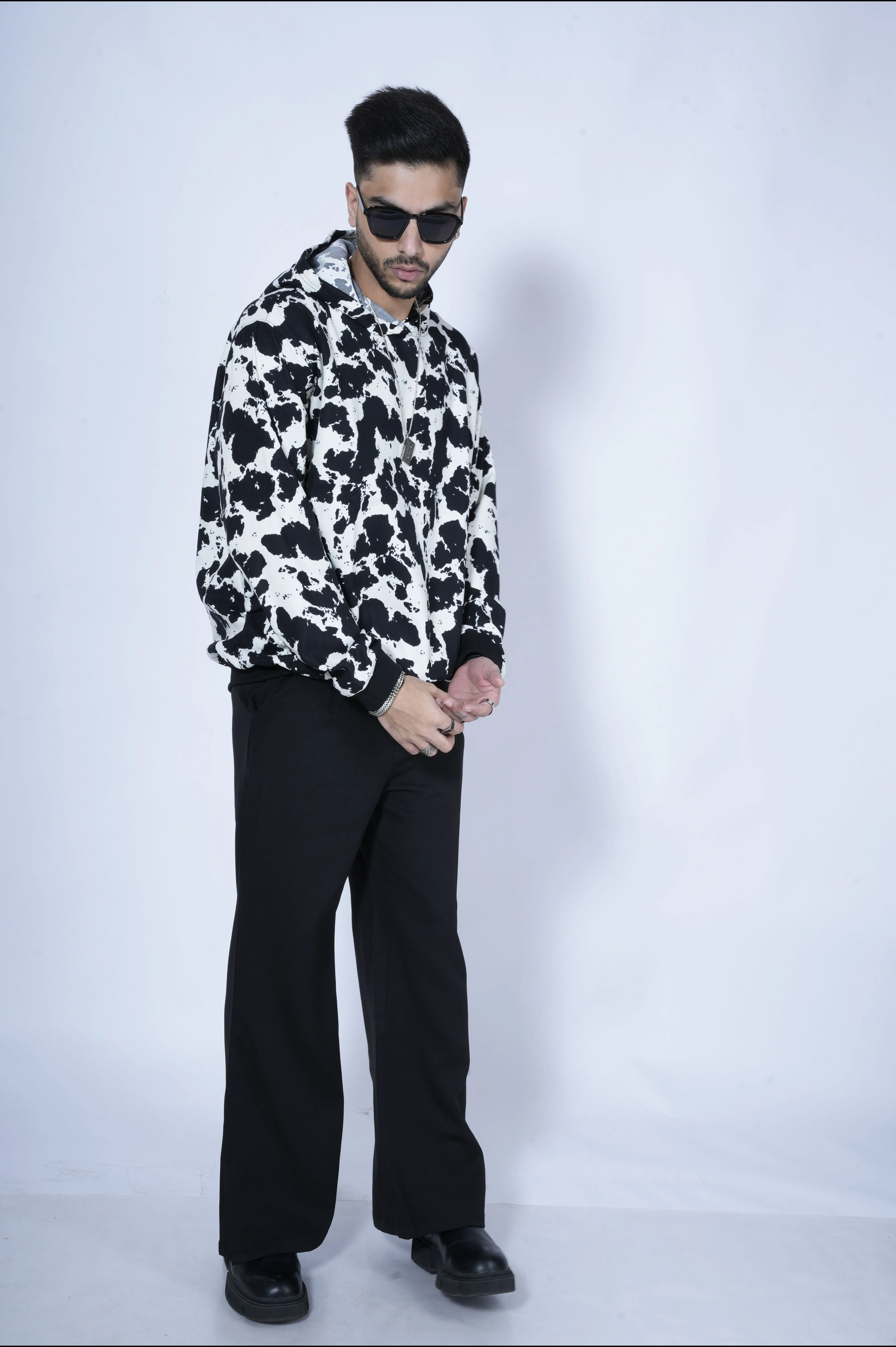 Cow Print Oversize Hoodie