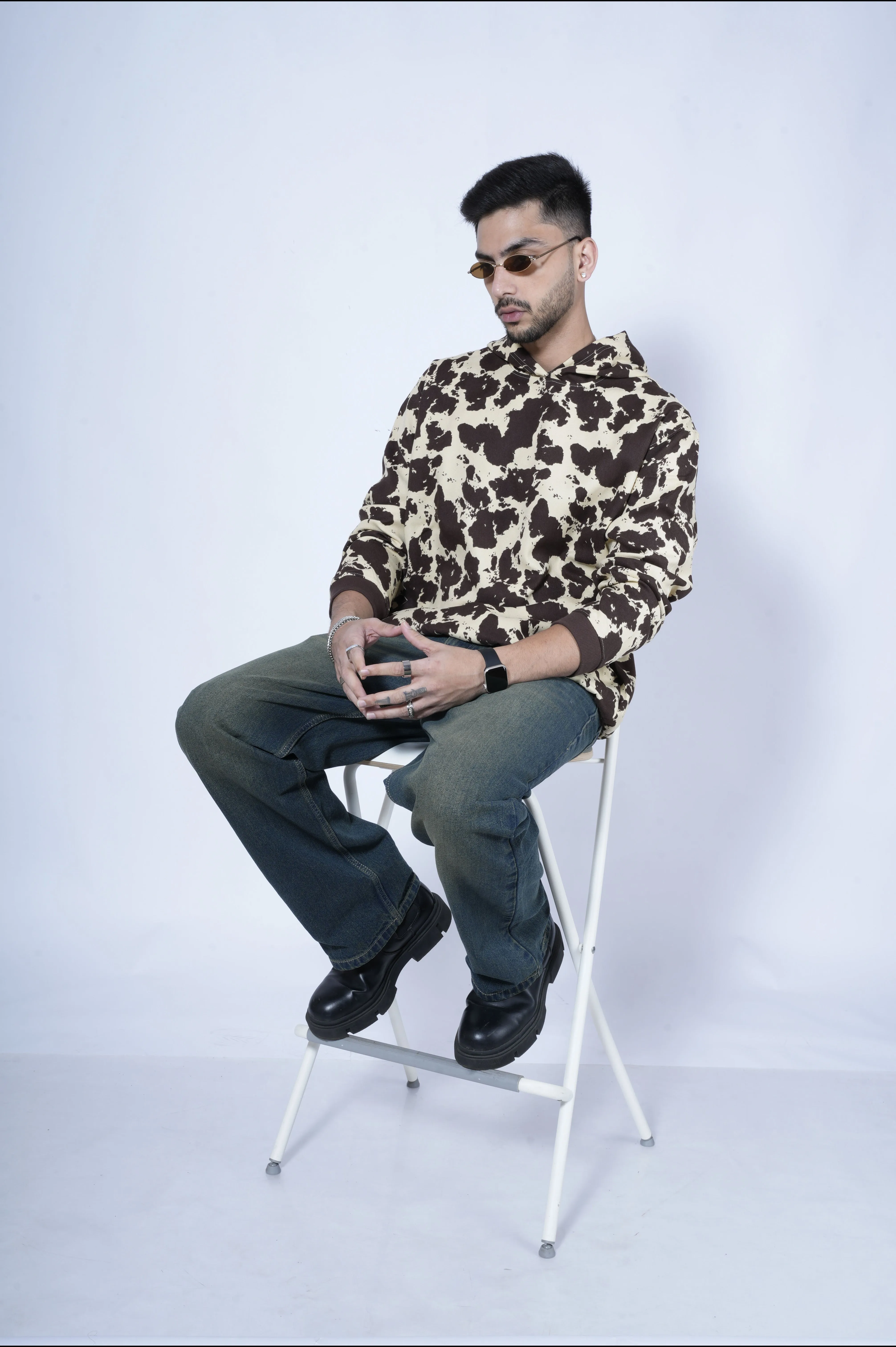 Cow Print Oversize Hoodie