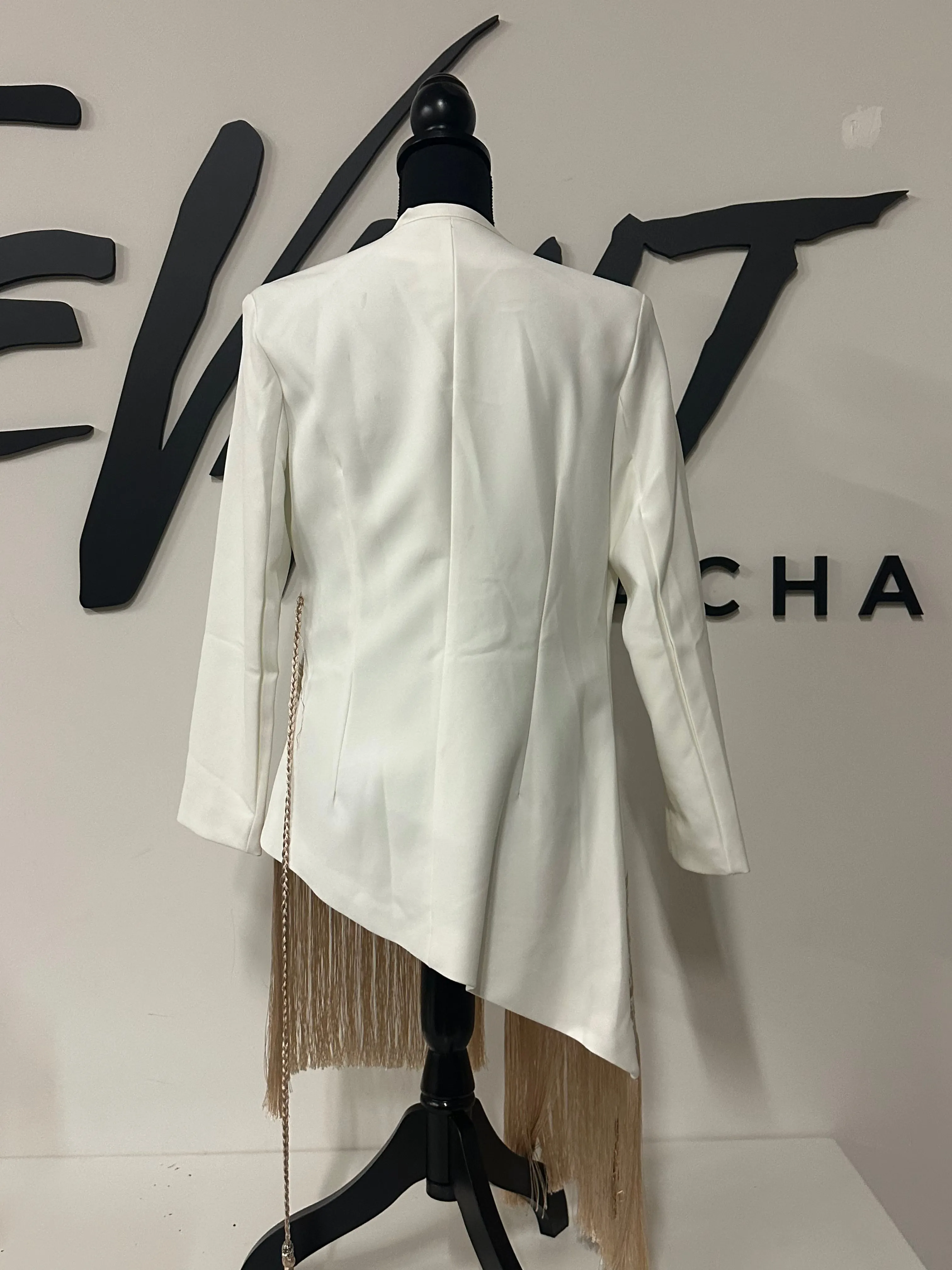 Cream Tribal Fringe Blazer | SIZE S | FINAL SALE