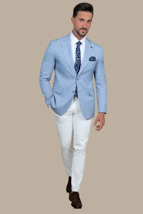 Elegant Light Blue Fila Blazer with Notch Lapel