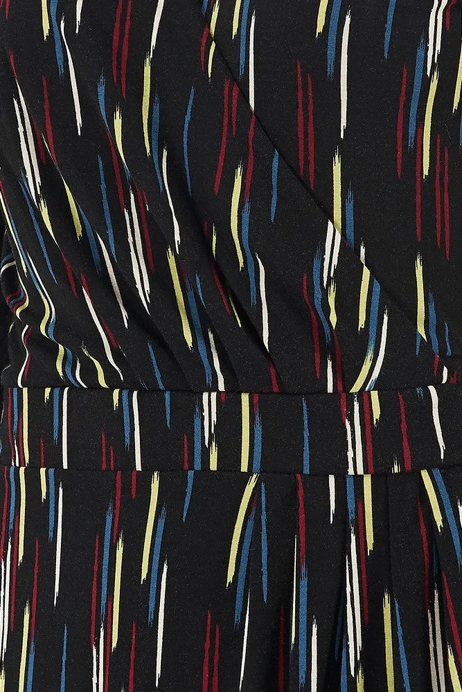Eliza Black Brush Strokes wrap