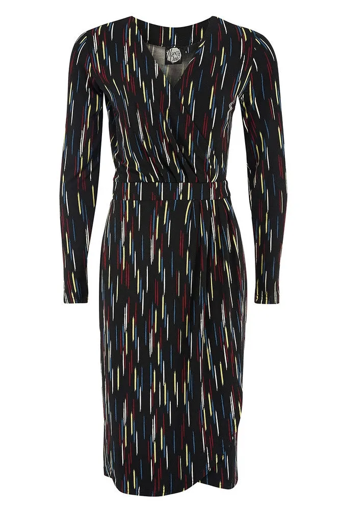 Eliza Black Brush Strokes wrap