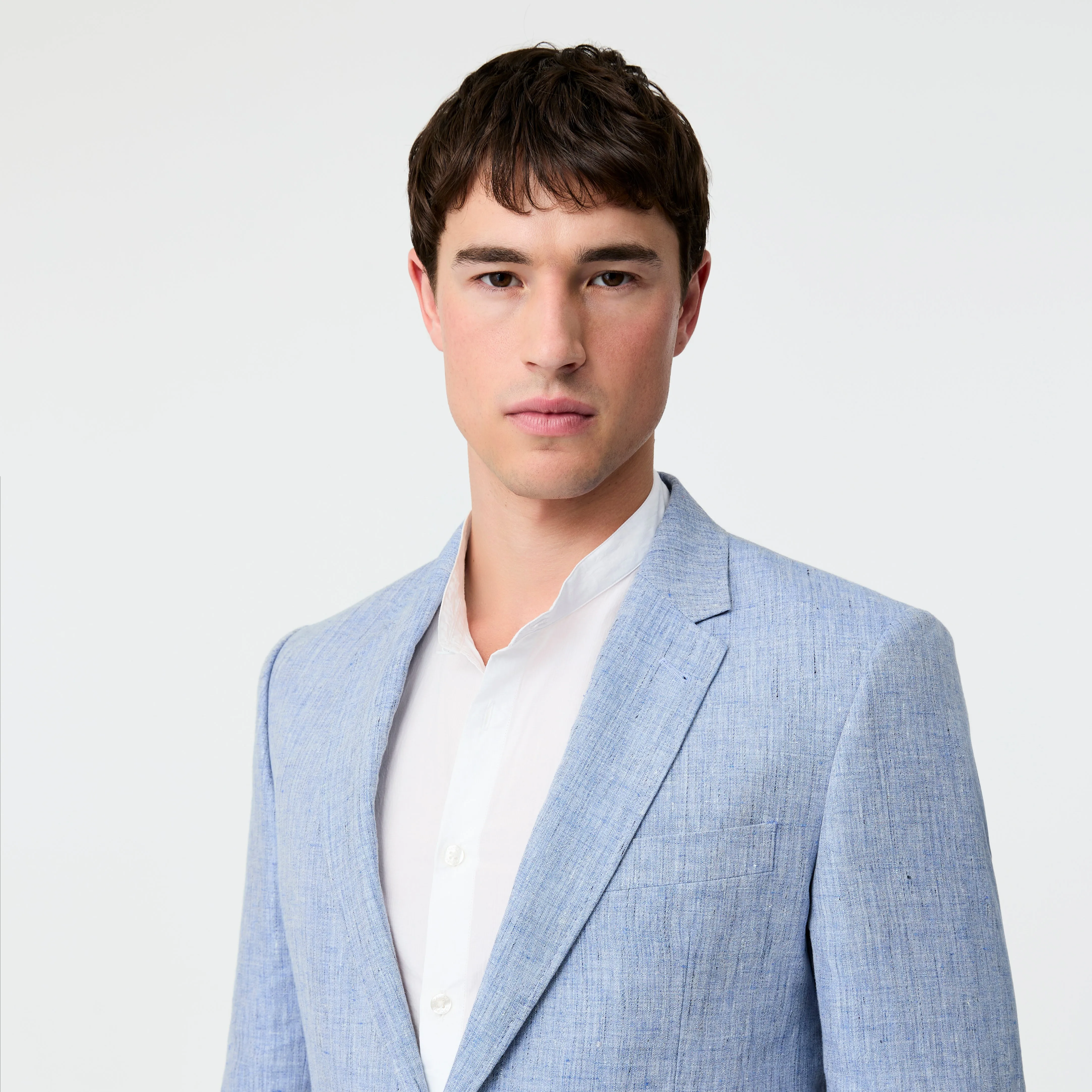 Flecked Linen Blazer Pale Blue