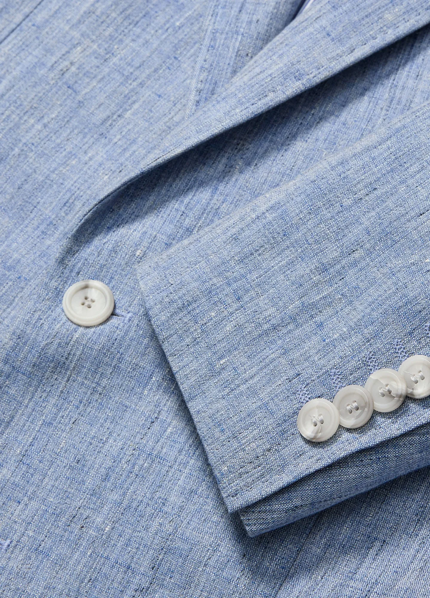 Flecked Linen Blazer Pale Blue