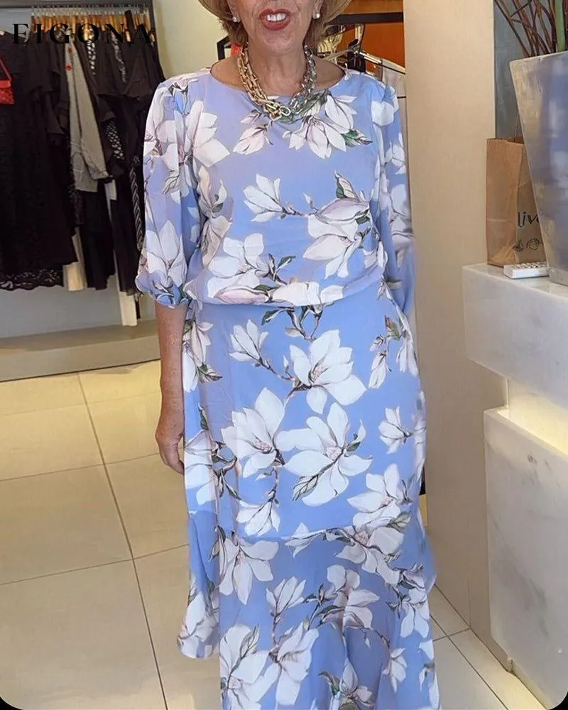 Floral print loose dress