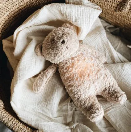 Grey Organic Humming Bear with Night Light