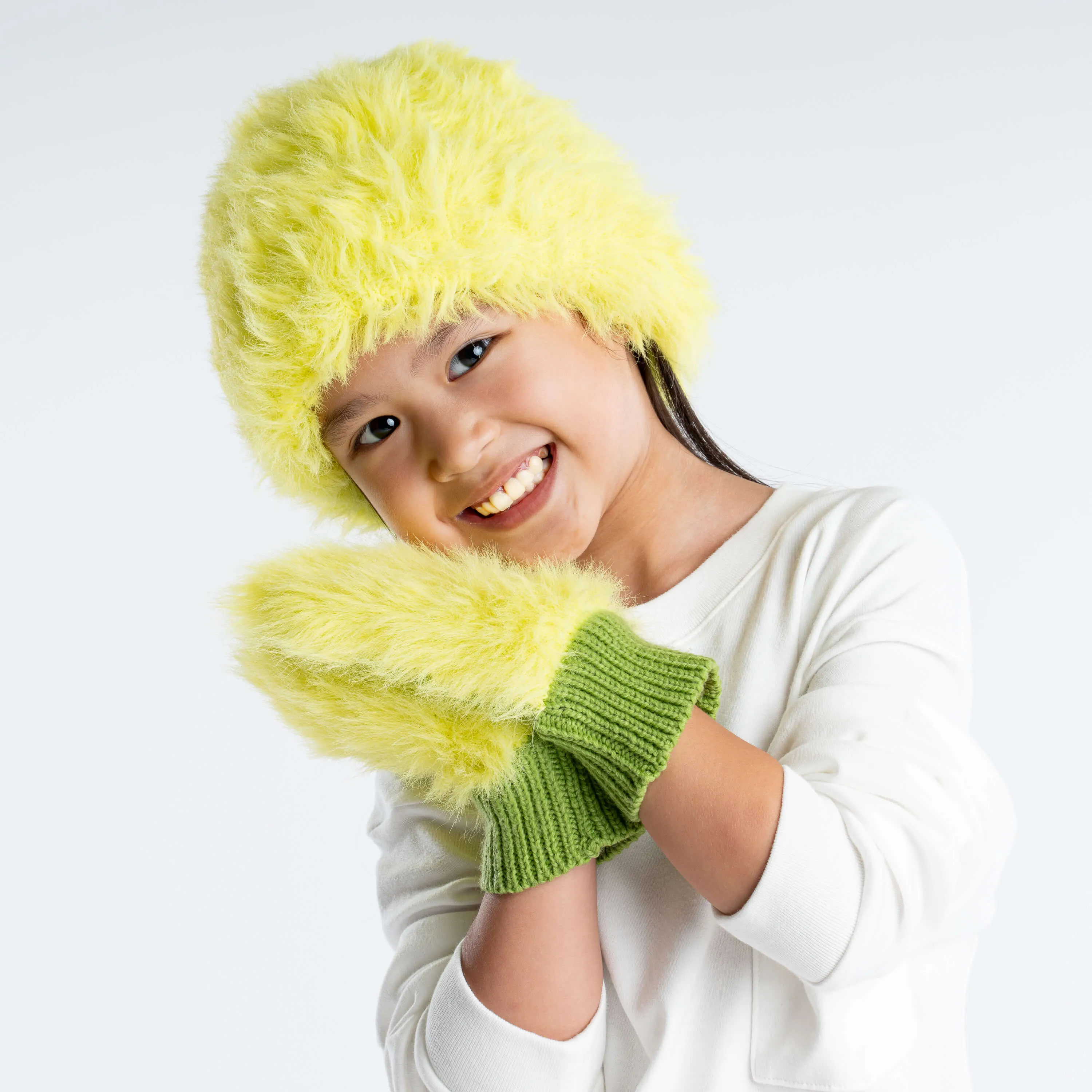 Kids Faux Fur Mittens