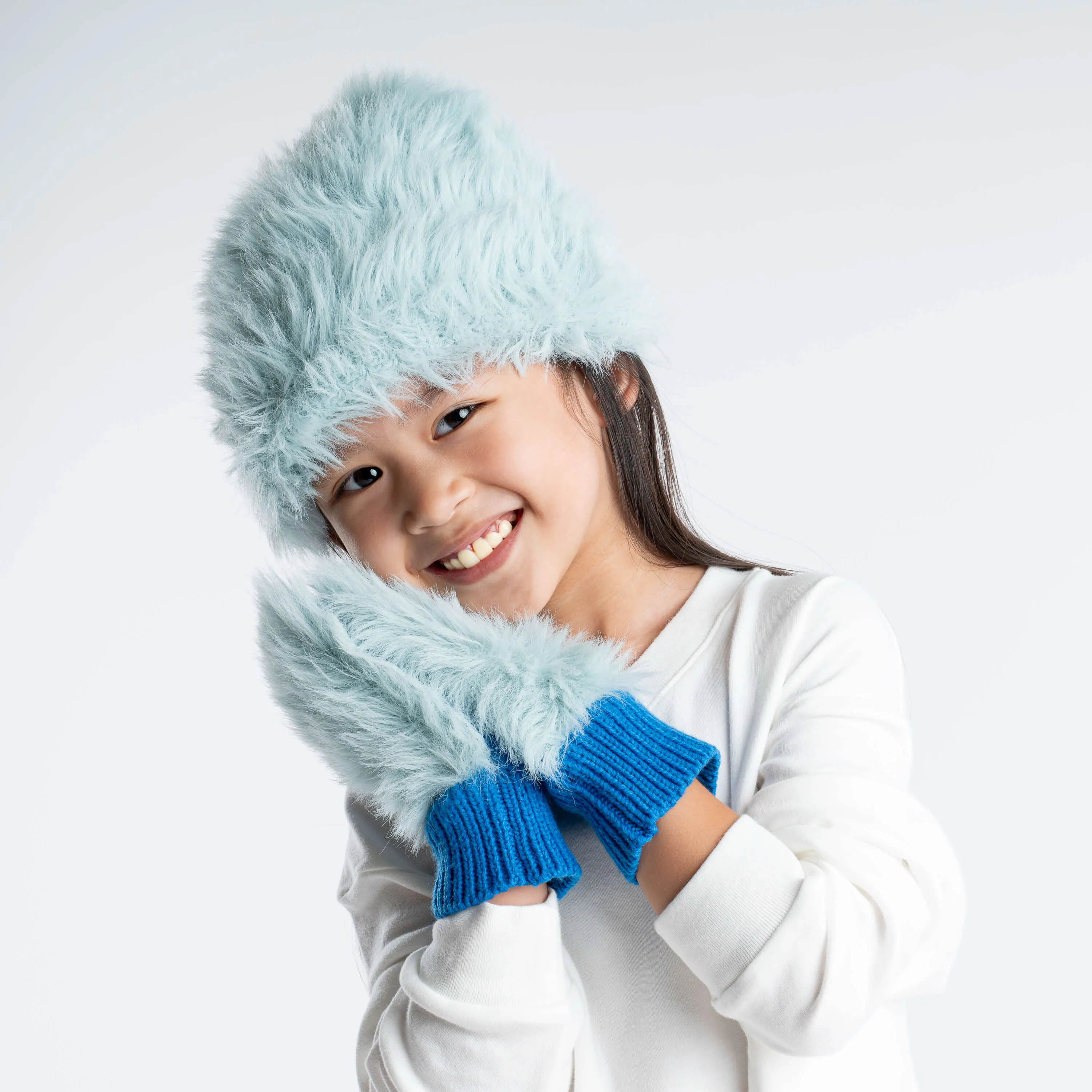 Kids Faux Fur Mittens