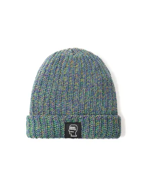 Knitted Logo Patch Beanie - Green/Multi