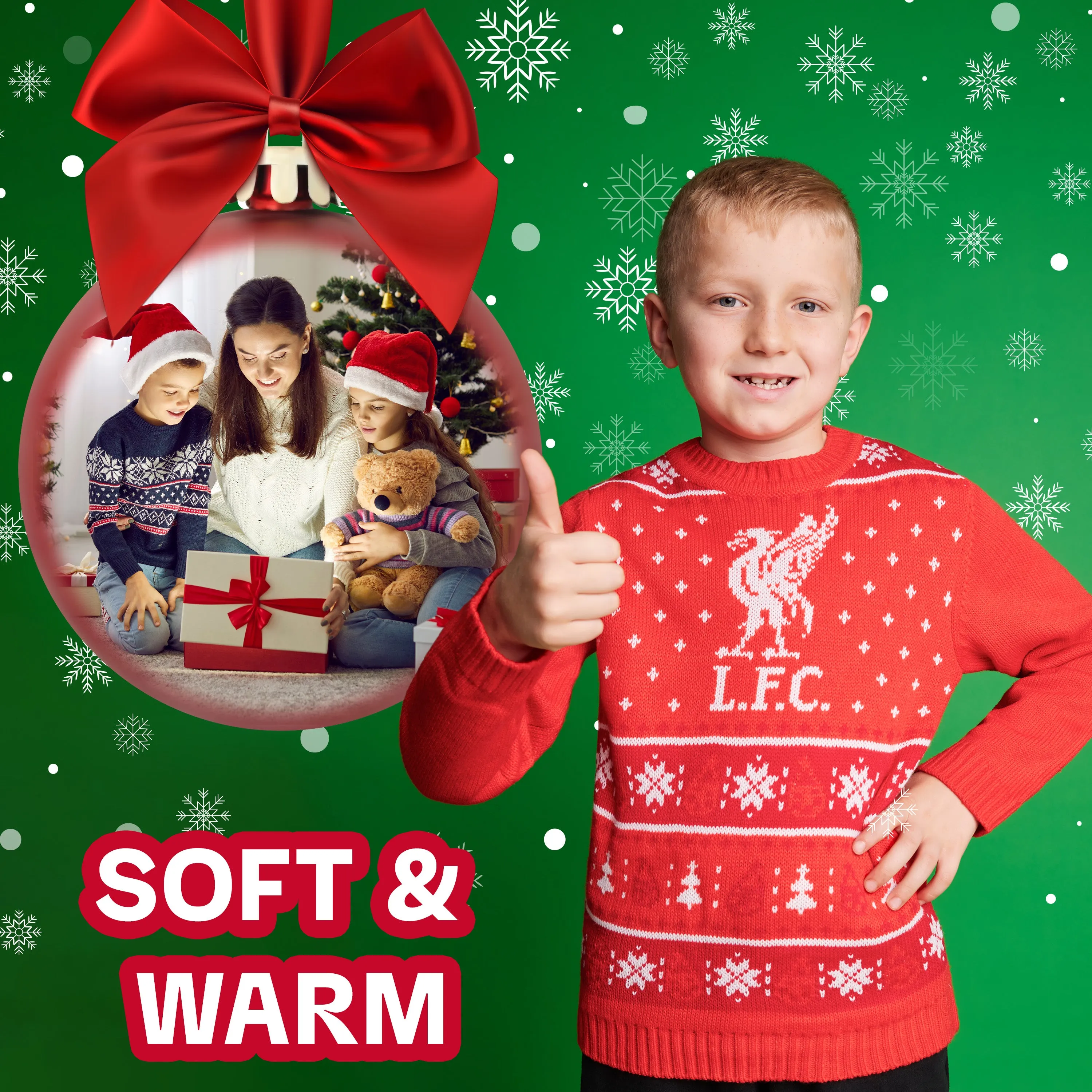 Liverpool FC Christmas Jumper Kids & Teenagers