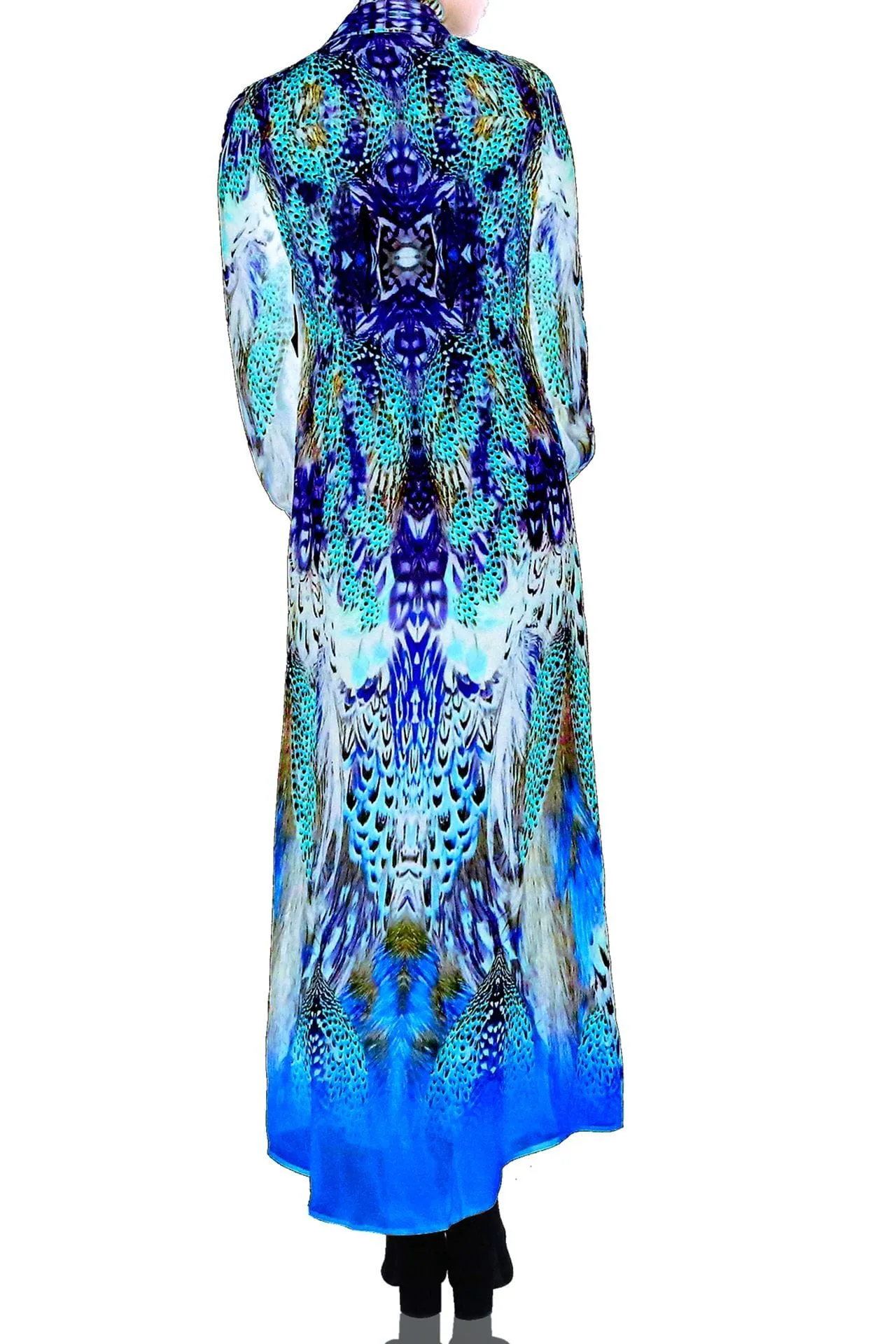 Long Blue Button Up Dress