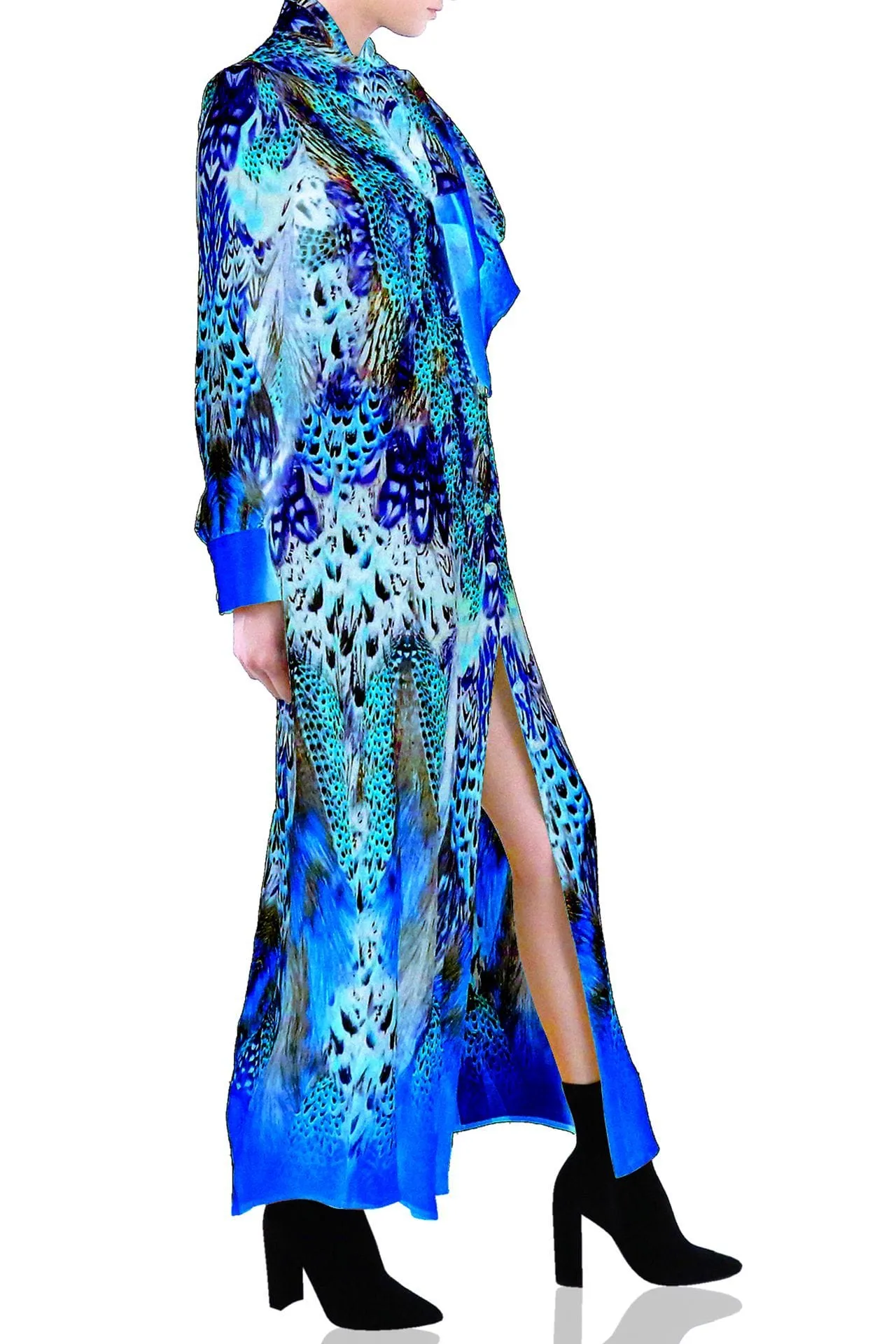 Long Blue Button Up Dress