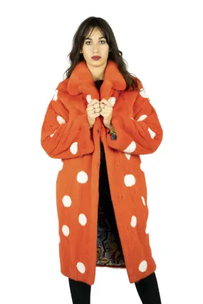 Long coat in mink to Pois