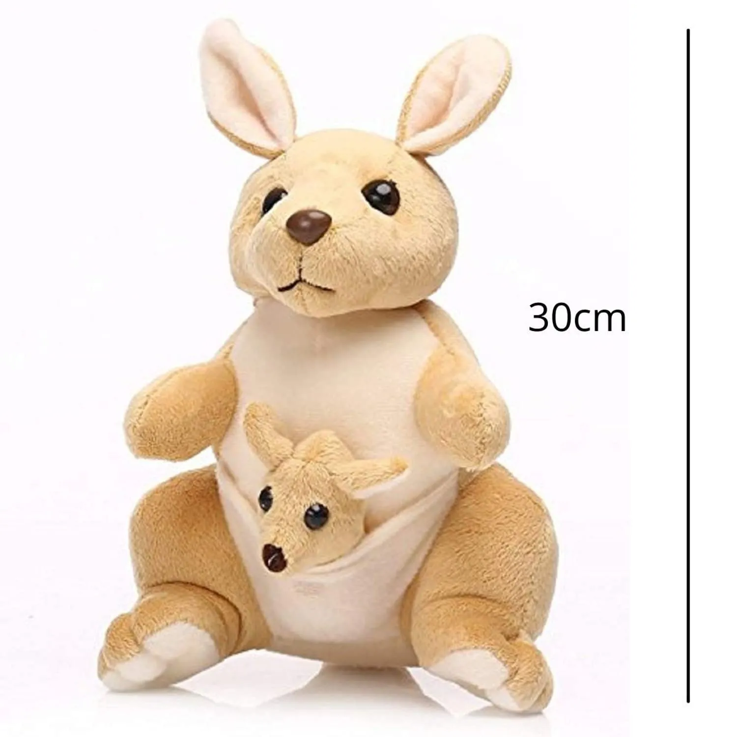 LOVEY DOVEY Kangaroo Soft Toy, Baby Toys, Kids Toy, Soft Toy, Toy for Girl, Birthday Gift for Girl/Boys, Toy Gift for Girls, Kids Toys for Boys/Girl, Toys Gift Items (Kangaroo with Baby, 30 cm)