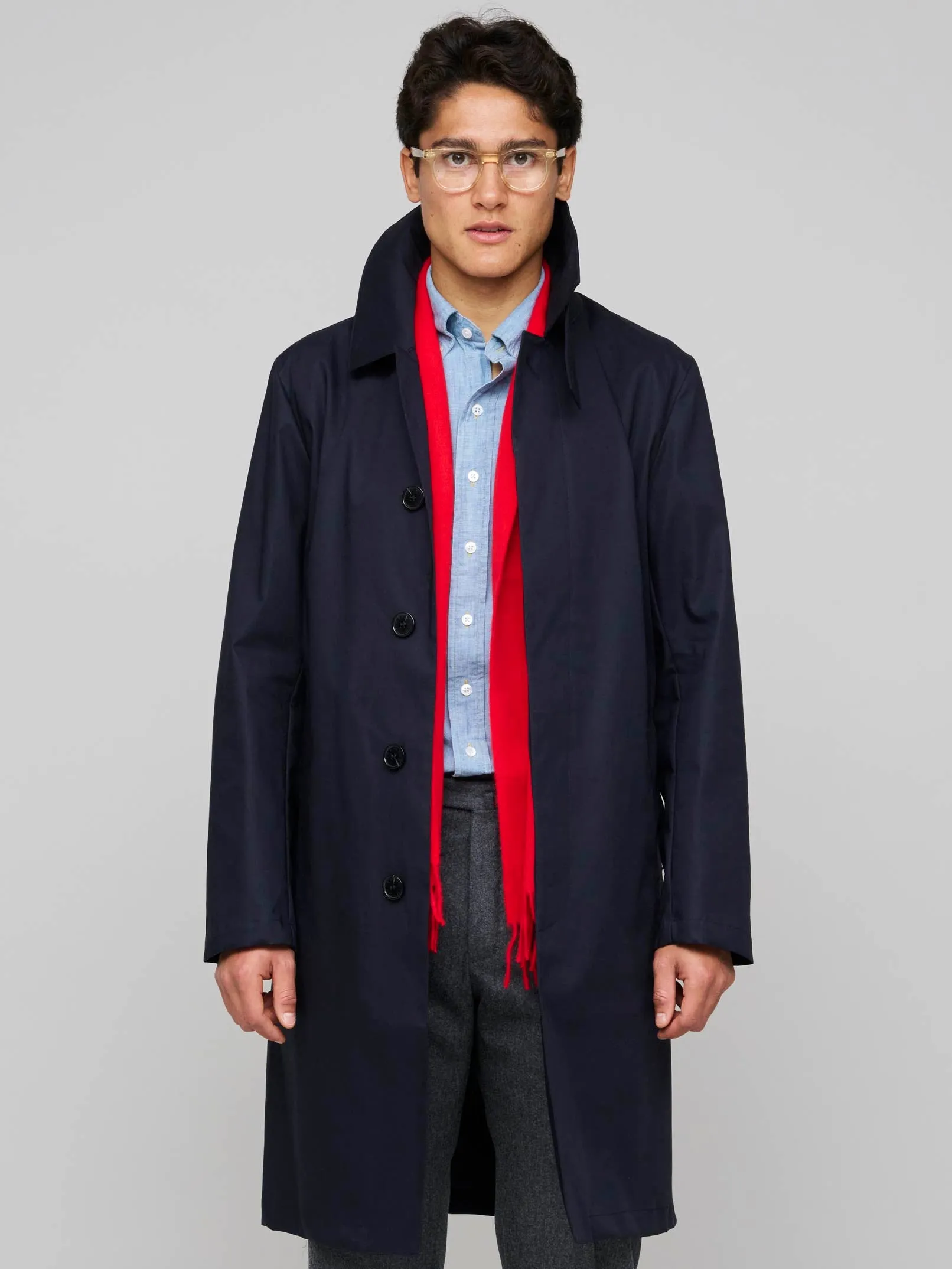 Manchester Raintec Cotton Coat, Navy