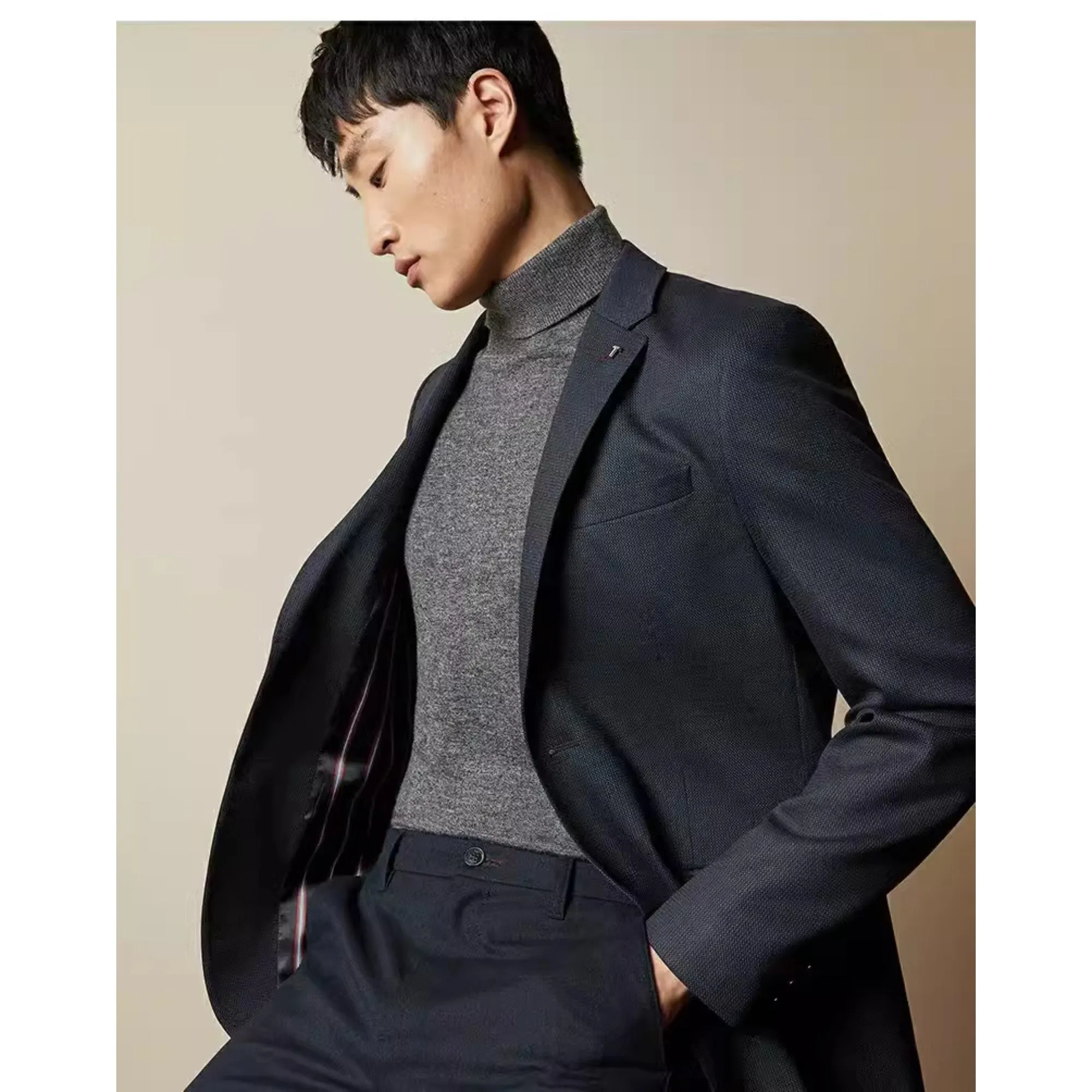 Men Mmj-Beezly-Semi Plain Blazer - Charcoal