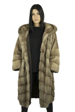 Mink Coat with Light Brown Hood