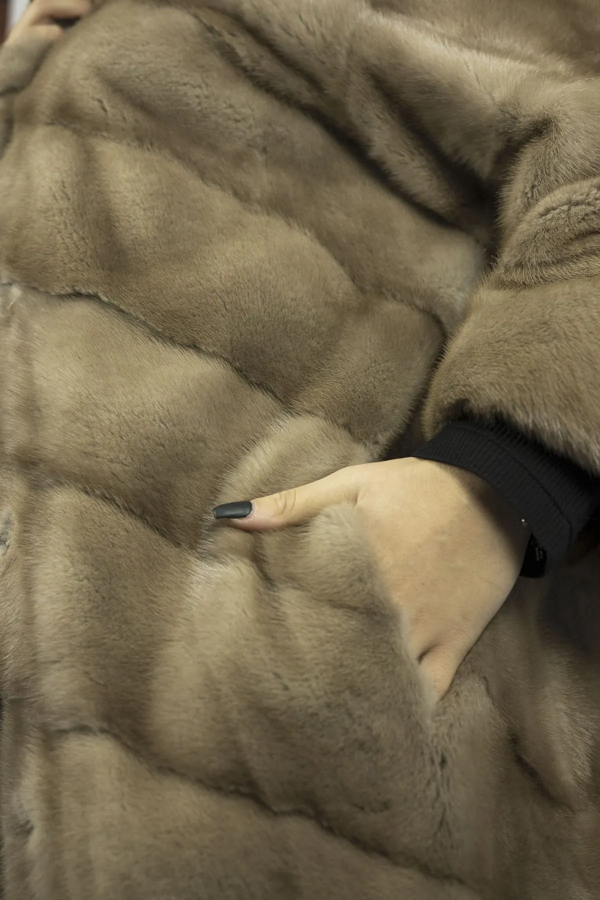 Mink Coat with Light Brown Hood