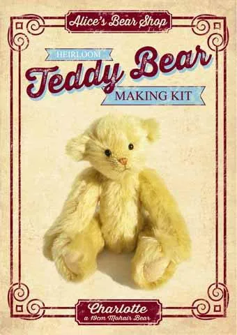 Mohair Teddy Bear Making Kit - Charlotte - With or Without Pattern - 19cm when made