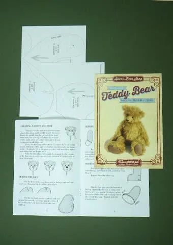 Mohair Teddy Bear Making Kit - Woodward - With or Without Pattern - 33cm when made