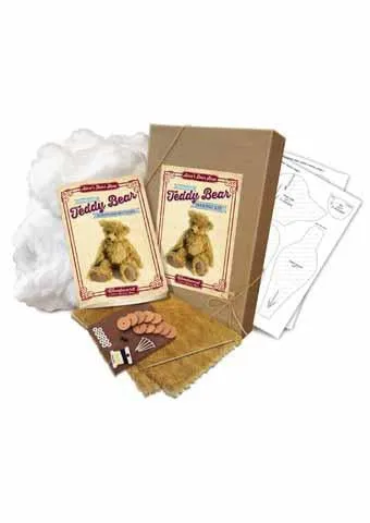 Mohair Teddy Bear Making Kit - Woodward - With or Without Pattern - 33cm when made