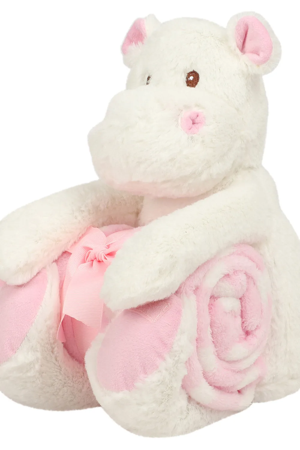 Mumbles Hippo With Pink Blanket