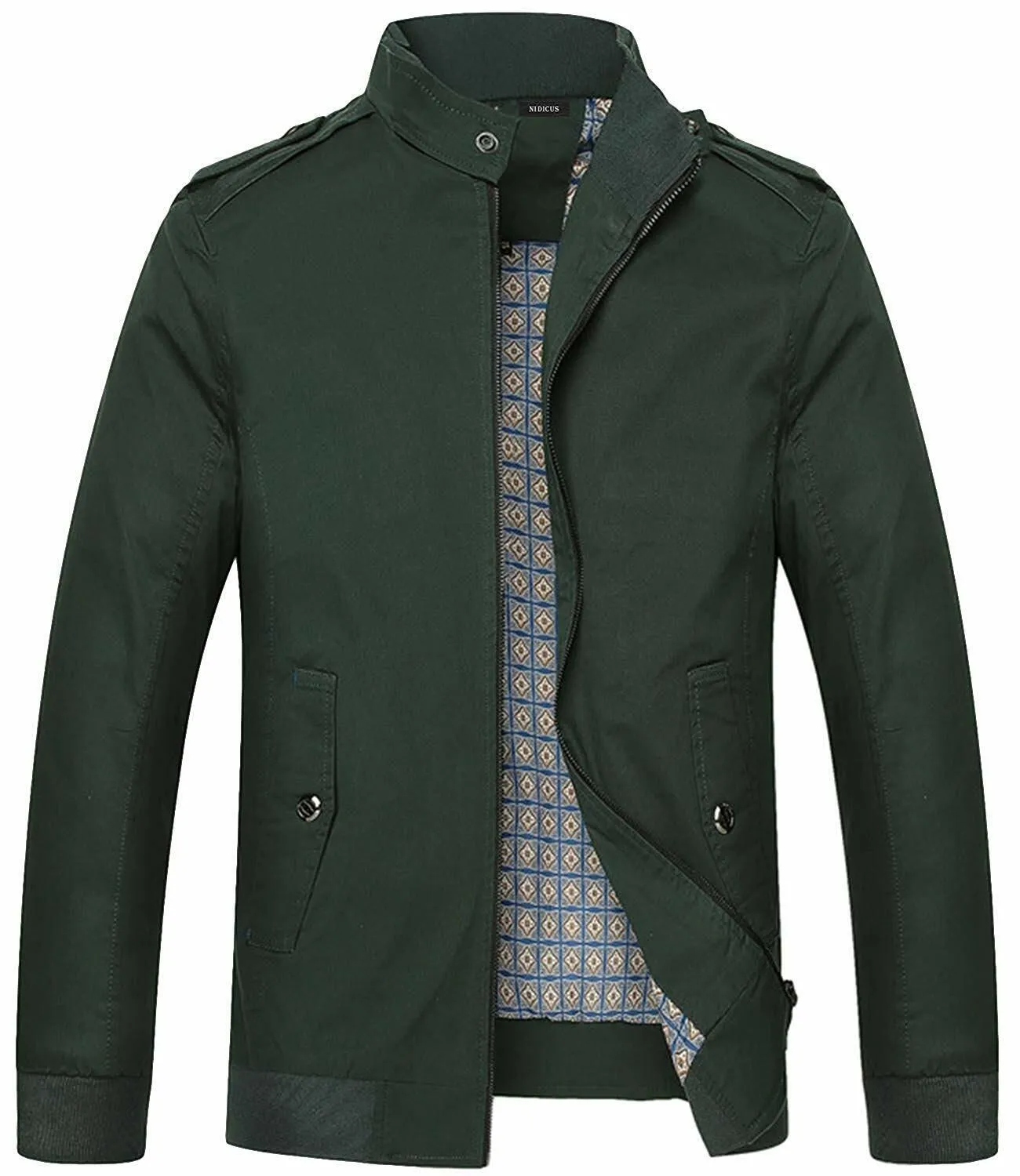 Nidicus Men Spring Breathable Warm Zipper Front Jacket Lightweight Outdoor Coat