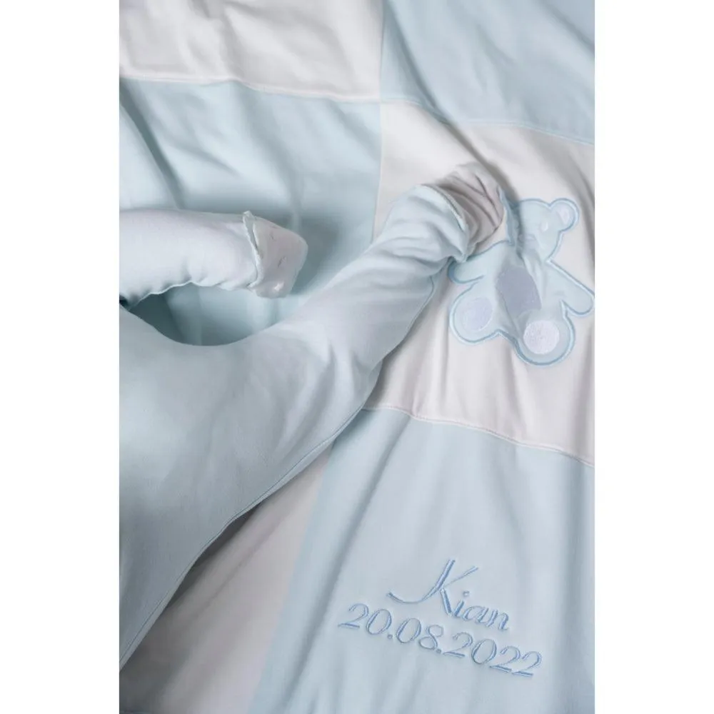 Personalised Organic Cotton Teddy Patchwork Blanket