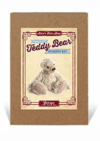Pre-Cut Mohair Teddy Bear Making Kit - George 12cm when made