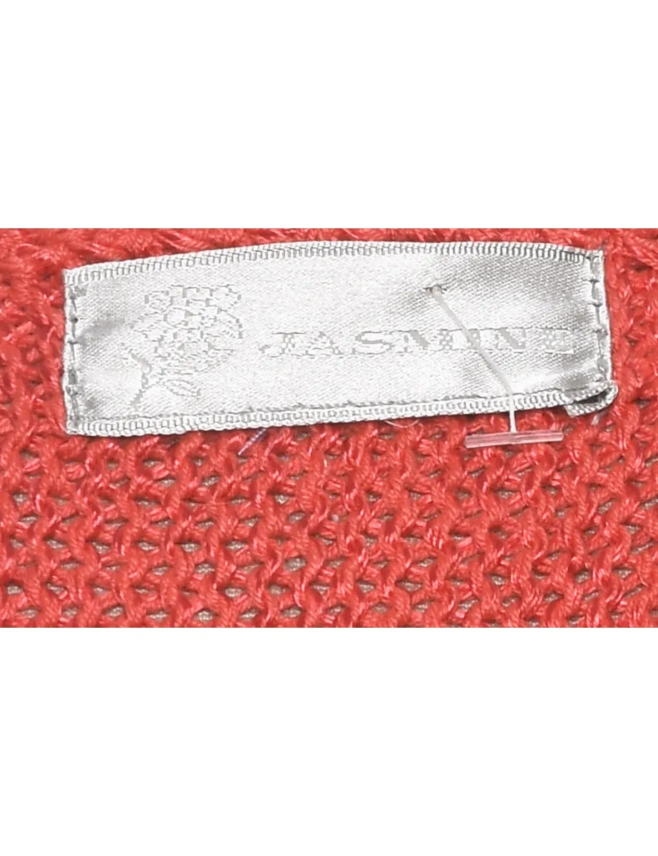 Sequined Red Jumper - L
